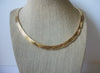 Vintage 15" Signed NAPIER Gold Toned Textured Collar Necklace 31817