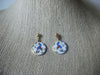 Dainty, Vintage Earrings, Signed, Paradise Bird, White Blue Red, Green, Gold Tone, Pierced Ears 90517
