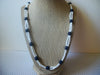 Vintage Jewelry 30" TRIFARI Dark Blue and White Necklace 121920