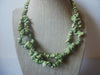Vintage 16" - 19" Necklace Natural Light Green Stone Chips 023021