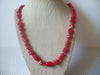 Vintage Necklace Red Czech Glass Gold Toned 24" Long 8916