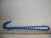 Vintage 30" Signed MONET Vivid Blue Lucite Beads Silver Tone Spacers 030421