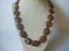 Retro  Necklace Brown Lucite Old Plastic 32" Long 8916