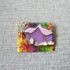 RARE Lucinda House Pins Fall Purple Lilac Cottage Flower Pots Tree Autumn Mood