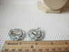Dream Light Blue Lucite, Silver Tone Dome, Clip On Earrings, Vintage 022421