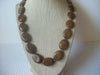 Retro  Necklace Brown Lucite Old Plastic 32" Long 8916