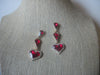 MONET Valentine Hearts, Clear Red Crystals, Pierced Earrings 022521