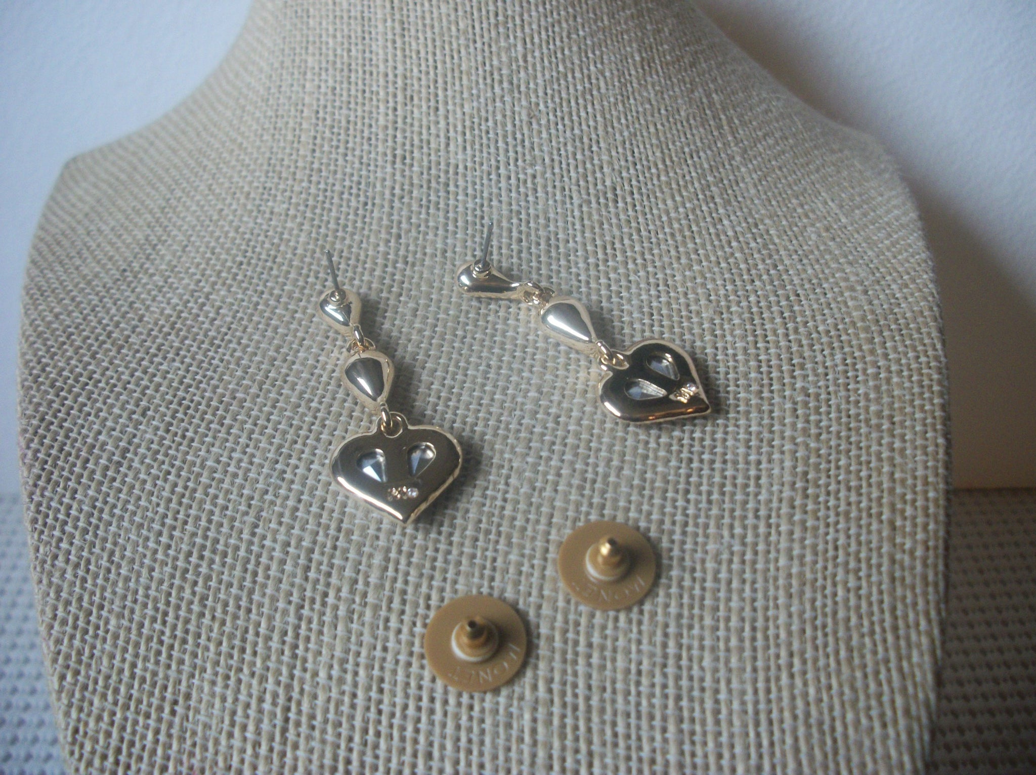 MONET Valentine Hearts, Clear Red Crystals, Pierced Earrings 022521