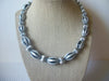 Vintage Necklace JAPAN Silver Black Enameled 18" - 21" Long 81116