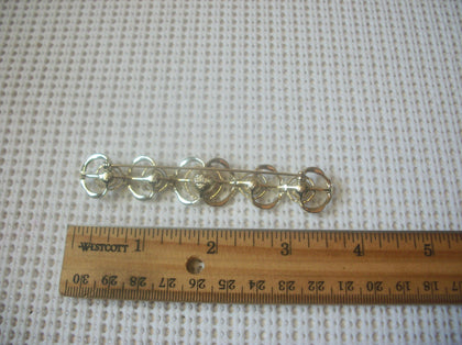 Vintage Brooch Pin Signed MONET Gold Tone Topaz Black Rhinestones, 52017