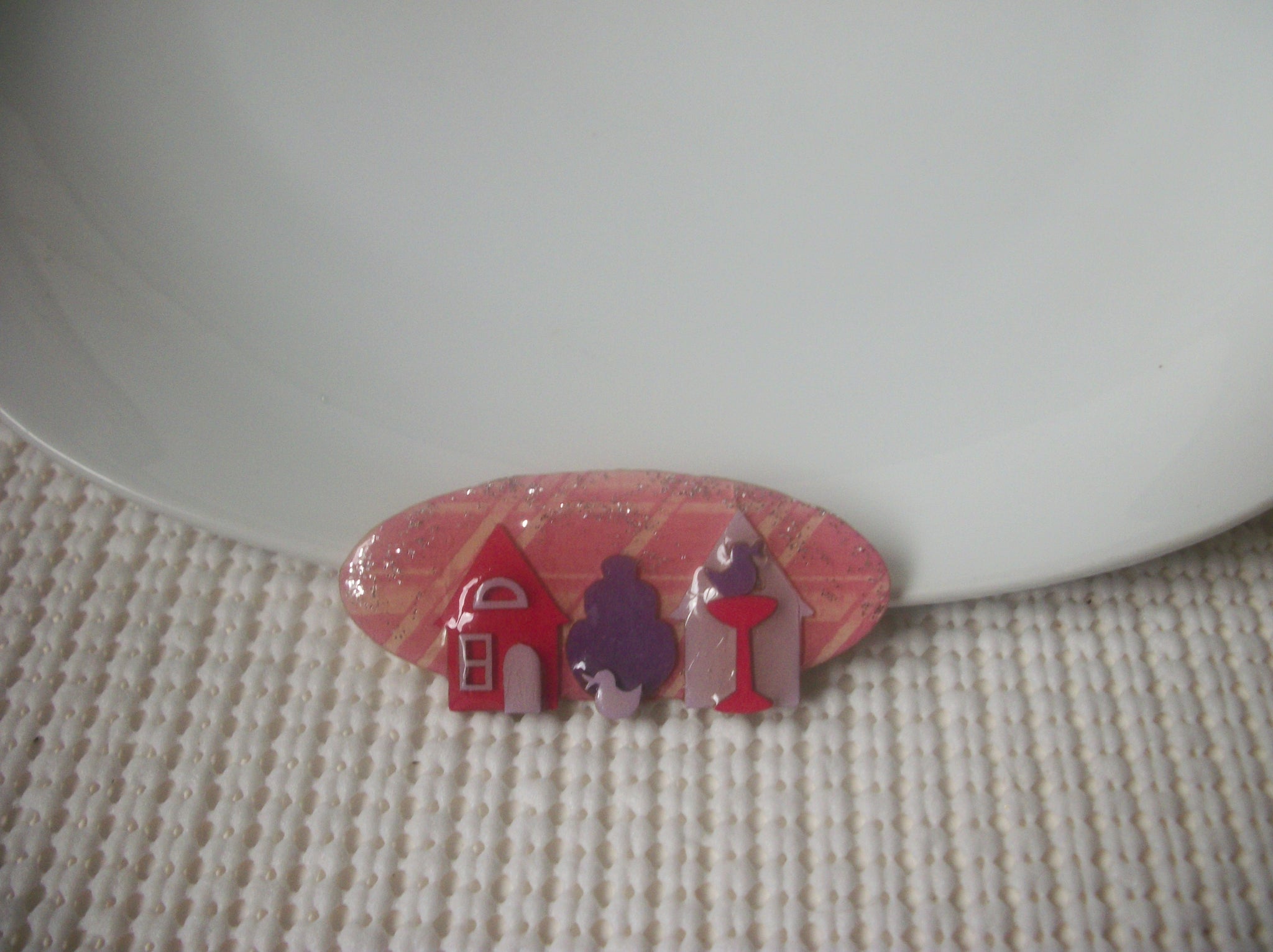 RARE Lucinda House Pins Love Pink Valentine`s Day Glitter 021321