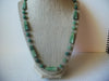 Vintage Jewelry, 24" - 28" Long, Semi Precious, Aventurine Stones, Silver Tone Links, Necklace 72517
