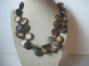 Exotic Sliced Nuts Wood 18" Long Vintage Necklace 022221