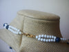 Vintage Jewelry 30" TRIFARI Dark Blue and White Necklace 121920