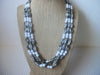 Retro 18" Necklace Pretty Layered Three Rows Acrylic Beads 030221
