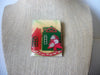 RARE Lucinda House Pins, Very Detailed Christmas Theme Poinsettia Pine Tree Glitter 021321