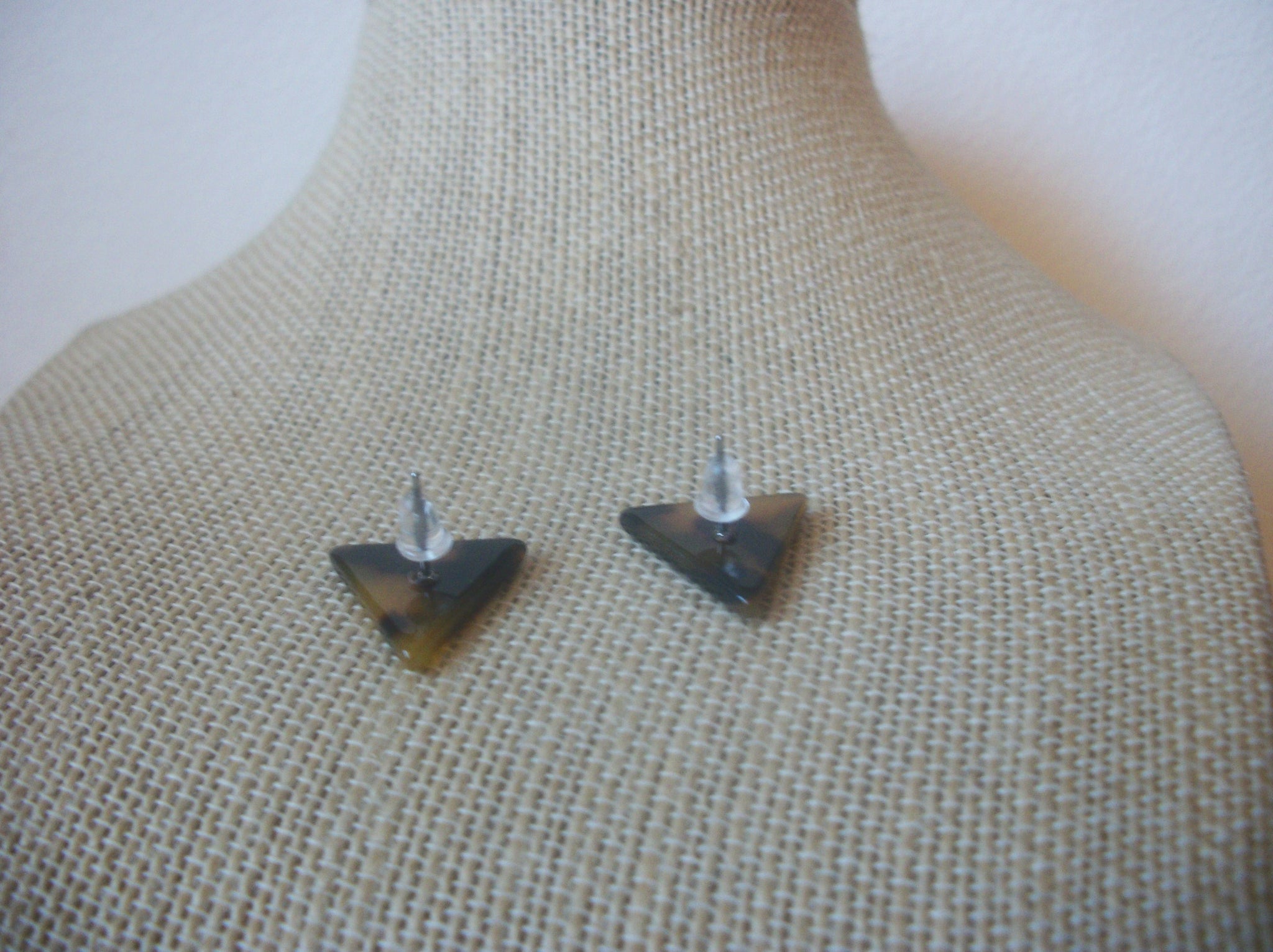 KYLIE Hand Made Tortoise Stud  Modernist Earrings 40220