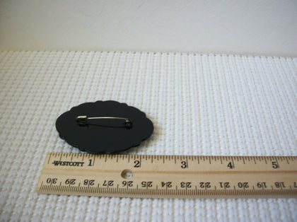 Vintage Brooch Pin, Snegurochka Snegurka Snow Maiden Hand Painted Wood 030521