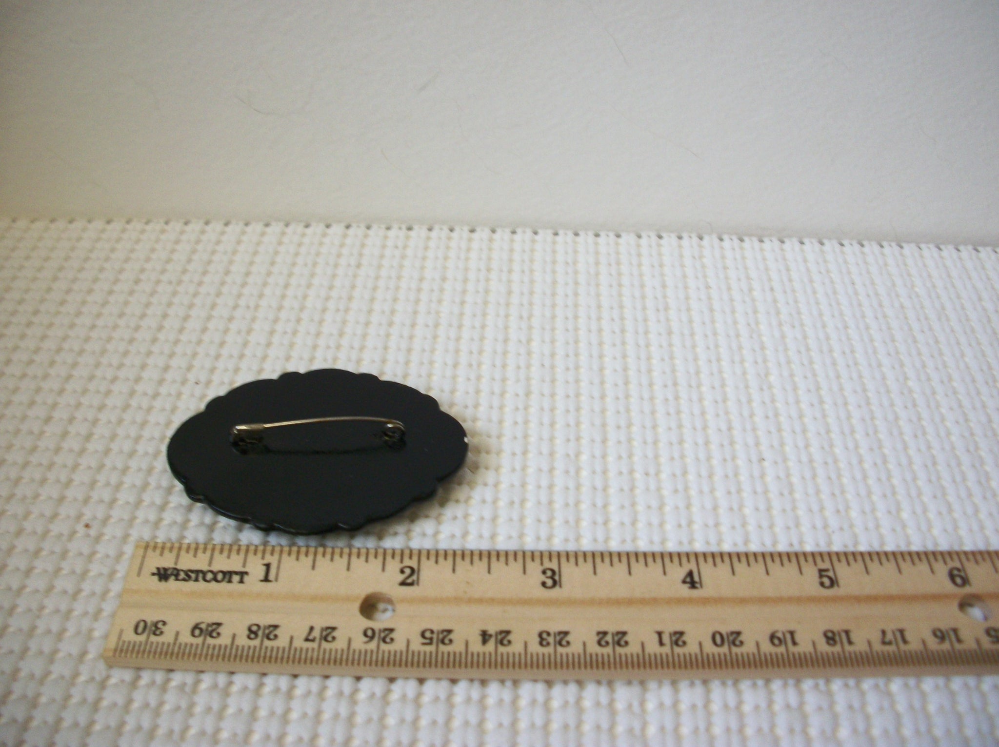 Vintage Brooch Pin, Slavic Father Frost Christmas Hand Painted Wood 030521