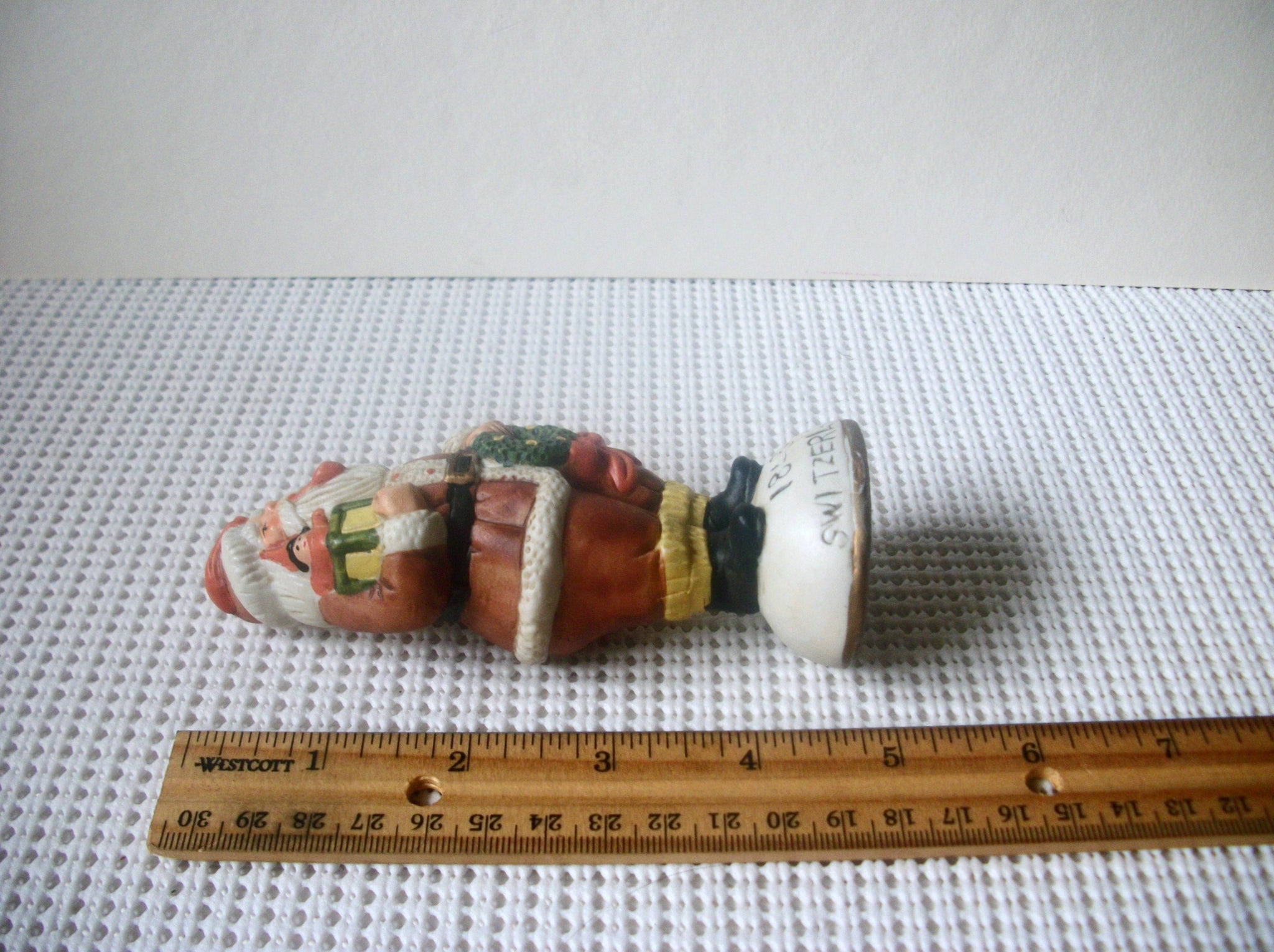 Vintage Santa Claus Switzerland Hand Painted Ceramic 5" Long C200