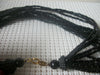 Signed TRIFARI TM Vintage 18" Necklace, Multi Strand Black Lucite Beads, 123016