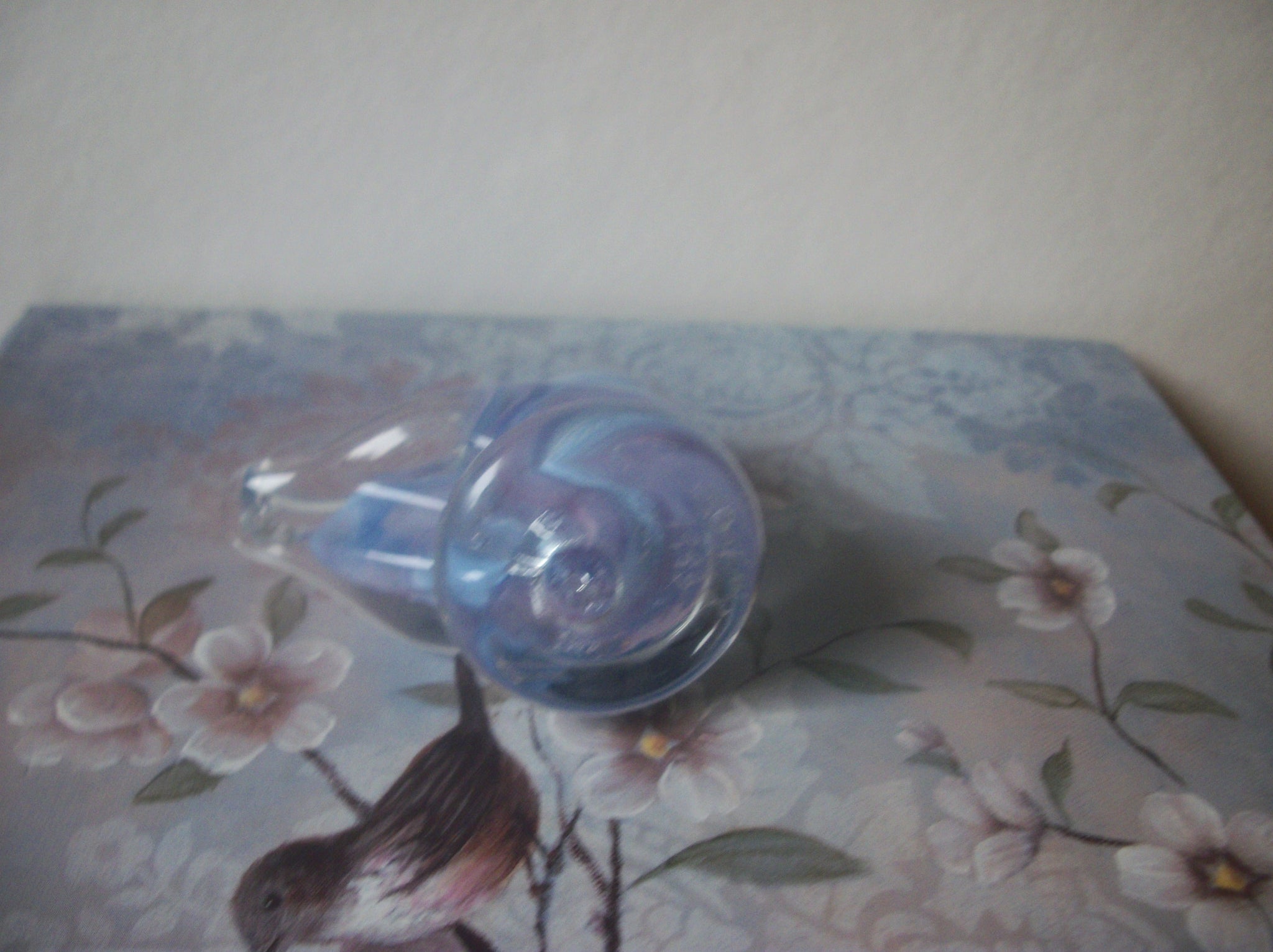 Vintage RON RAY 1993 Small Bird Outside Clear Glass Murano Glass, Desk Top Bed Side Dream C300