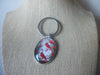 Two Cardinal Birds, Key Ring Silver Tone, 72116B