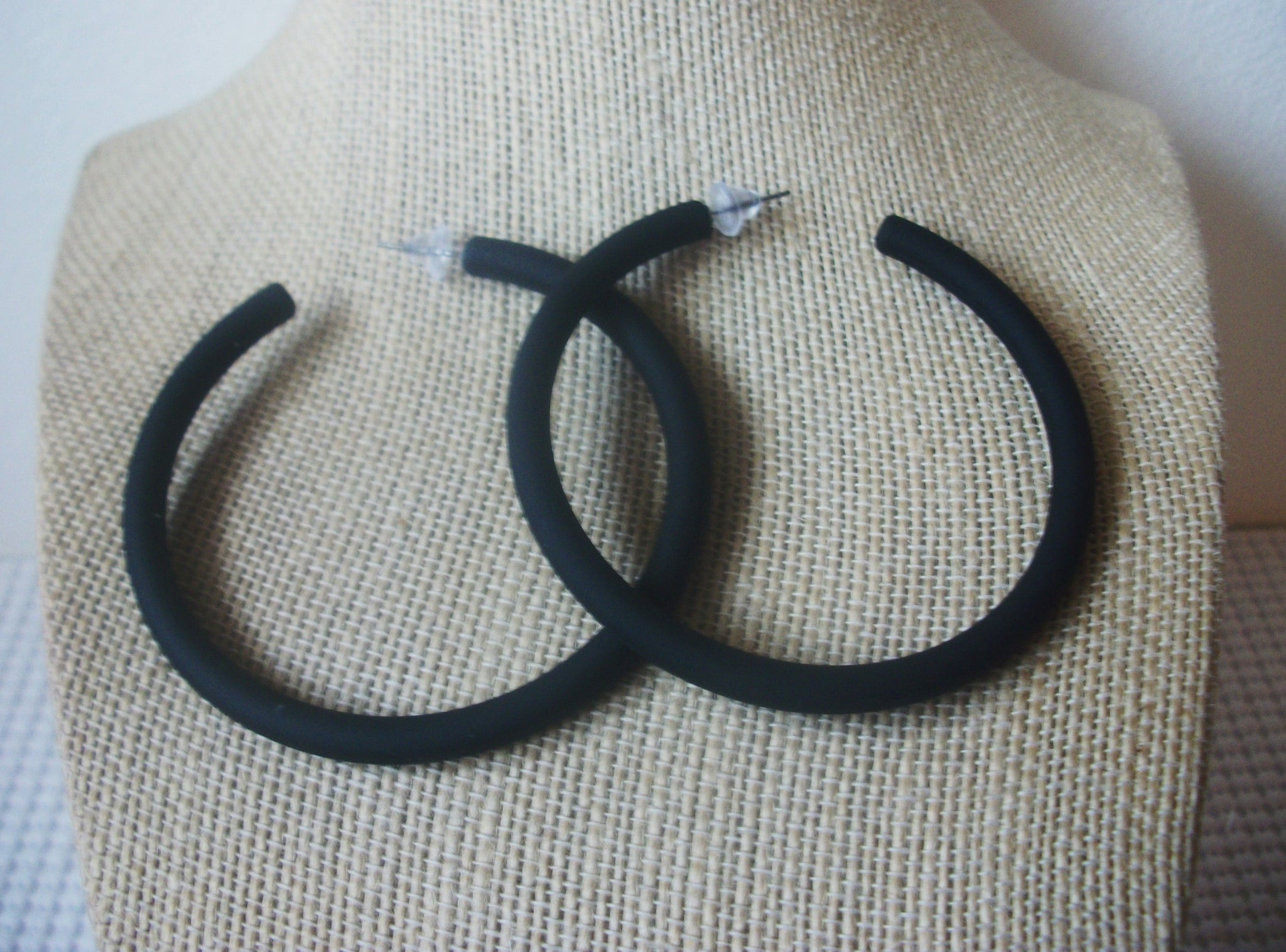 Susan Black Big Hoop Earrings, Acetate Earrings, Resin Earrings, Acrylic, Statement Earrings S14
