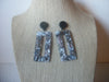 Gray Foxy Tortoise Acetate Light Weight Long Dangle Earrings Pierced 022121