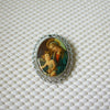 Vintage Brooch Pin Religious Mother Child Birth Silver Tone 030621