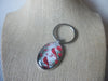 Two Cardinal Birds, Key Ring Silver Tone, 72116B