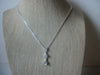 Clear Crystal, Three Rhinestone Pendant. Silver Tone Metal, 17" - 19" Long, Vintage Necklace 022121