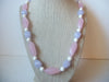 Retro Signed AVON Pale Pink  Lavender White Necklace 40220