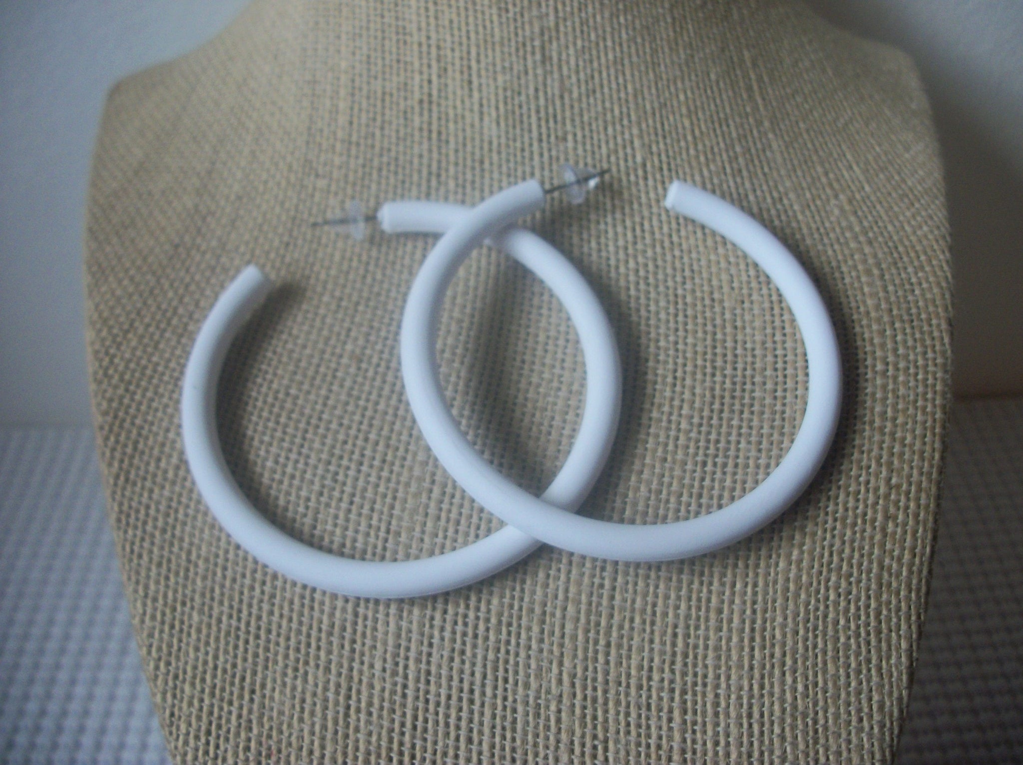 Susan White Big Hoop Earrings, Acetate Earrings, Resin Earrings, Acrylic, Statement Earrings