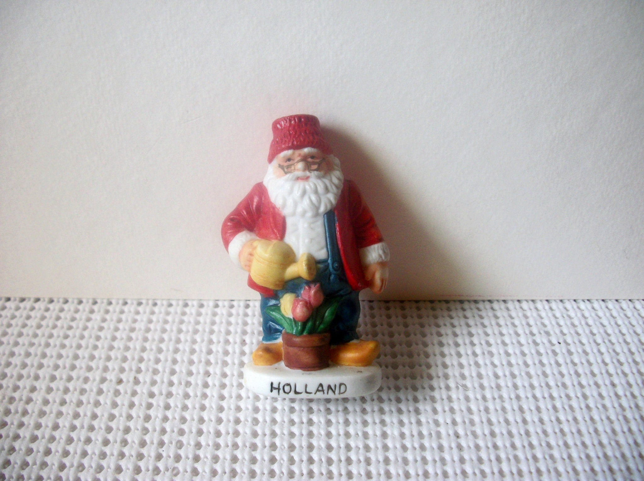 Vintage Santa Claus Holland Hand Painted Ceramic 3 1/4" Long C200 Hand painted