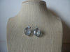 Clear Crystal Glass Prong Set Thicker Silver Tone Pierced Earrings  022121