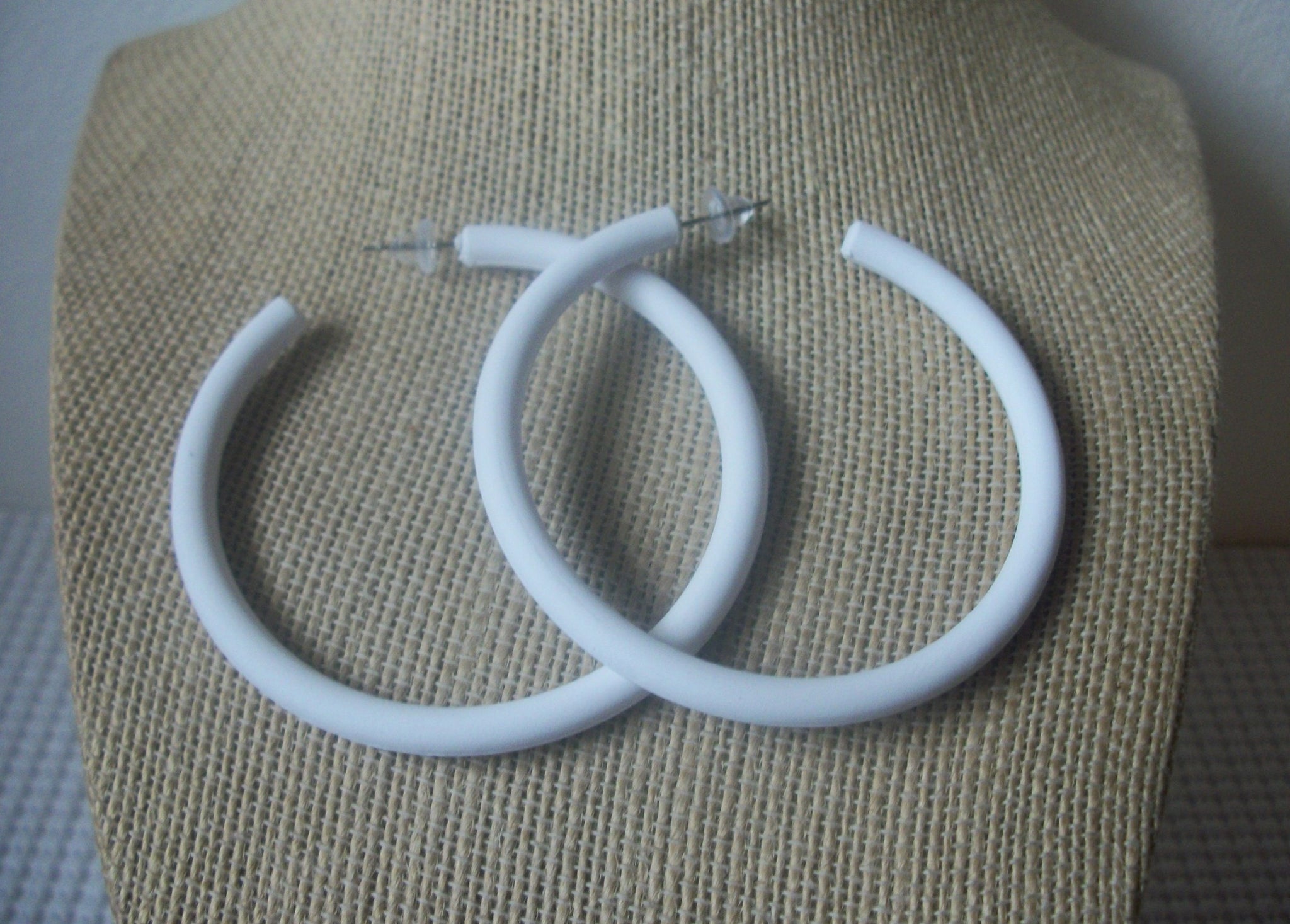 Susan White Big Hoop Earrings, Acetate Earrings, Resin Earrings, Acrylic, Statement Earrings
