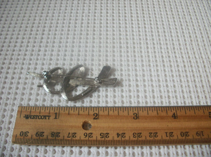 Vintage Brooch Pin, Signed JJ 1998 Stainless Steel Dagger Curved Speed 82317