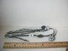 Black White Dots Multi Strand Acrylic 18" - 22" Long Retro Necklace 022221