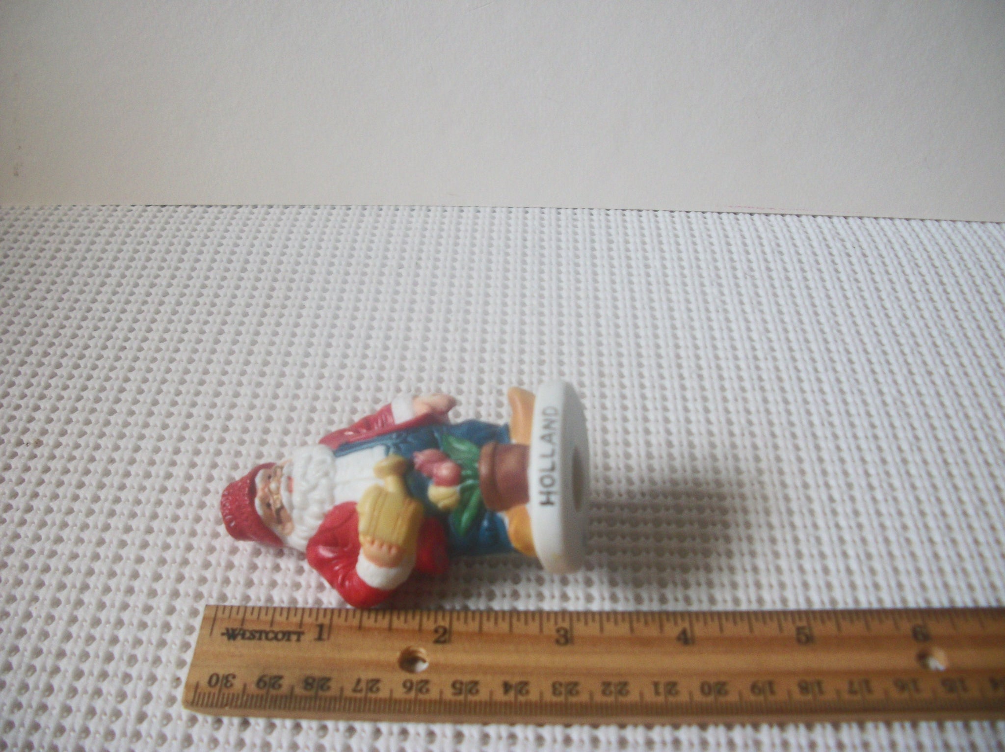 Vintage Santa Claus Holland Hand Painted Ceramic 3 1/4" Long C200 Hand painted