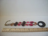Vintage 20" - 22" Brown Pink Lucite Moon Glow Pendant Necklace 030121