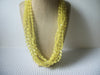 Chunky Multi Strand Necklace, Yellow Translucent Old Plastic 22" Long 82016