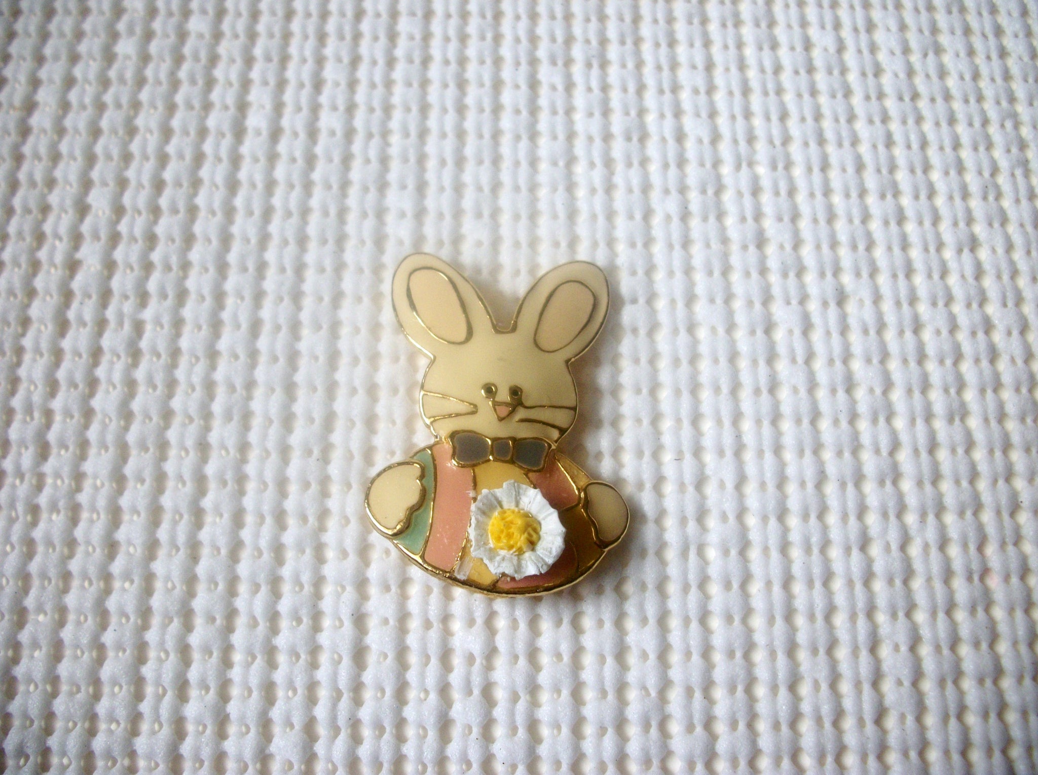 Cute Easter Bunny Enameled Brooch Pin 73017