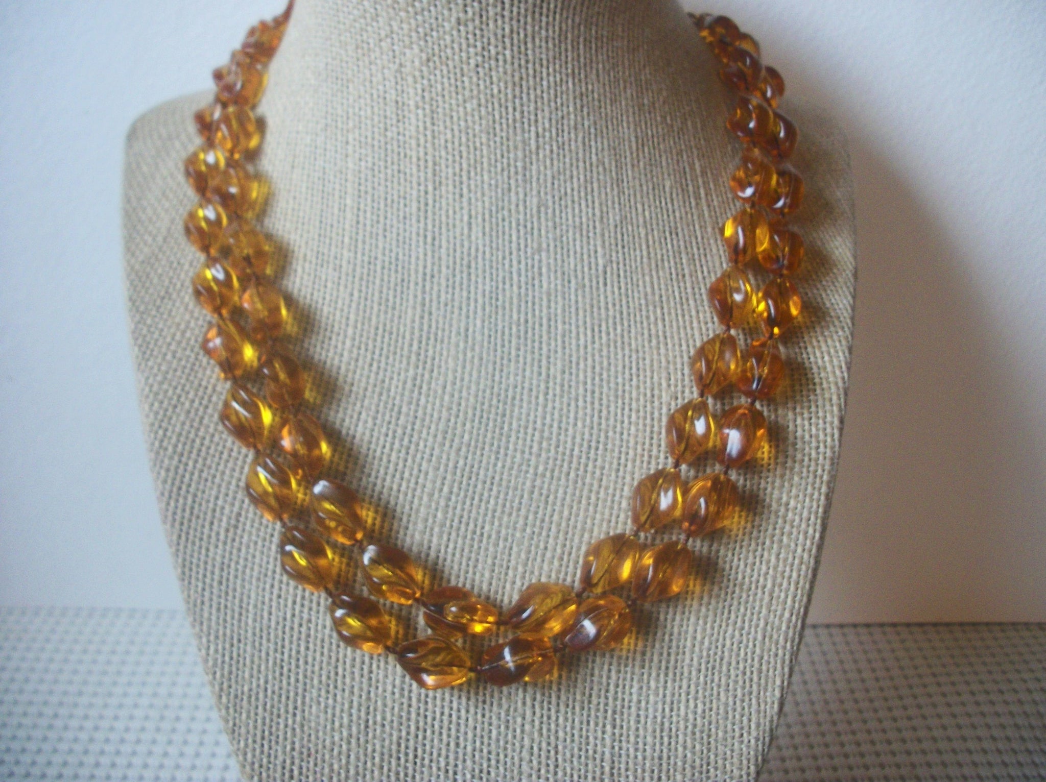 Vintage Amber Golden Necklace 61620