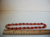 Red Golden Crystal Glass Vintage Necklace 40220
