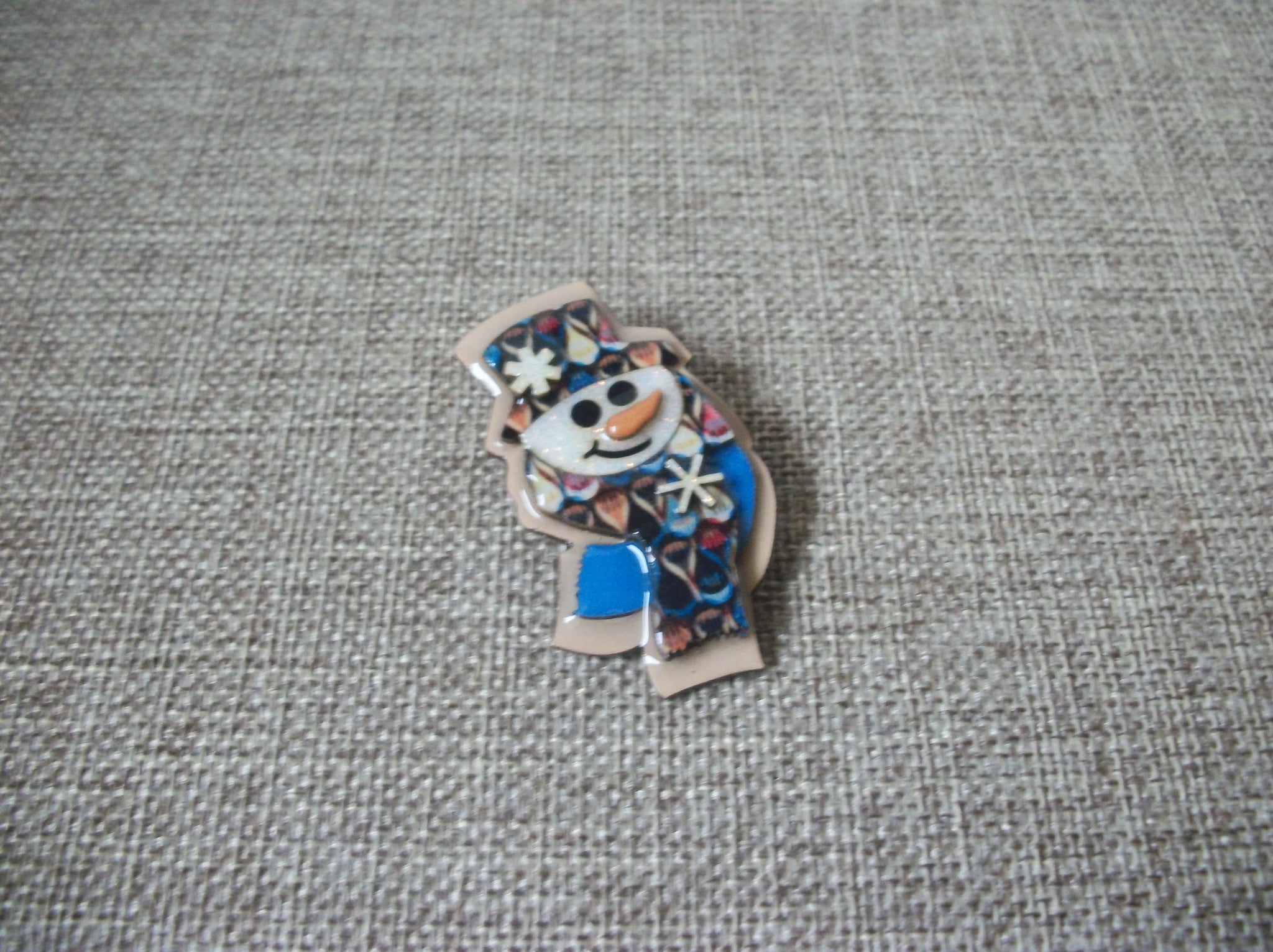RARE Lucinda Pins Happy Snowman Glitter carrot Nose Warm Hat Shawl Christmas