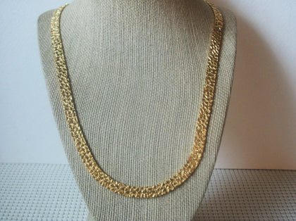 Vintage Gold Tone Nugget Links  Necklace 022721