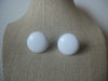 Signed MARVELLA White Dome, Gold Tone Clip On, Vintage Earrings 022521