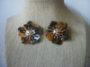 Larger Dark Brown Tortoise Earrings, Flower Earrings, Acetate Earrings, Light Weight Resin Earrings 41518