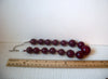 Heavier Chunky, Dark Maroon Swirls, Gumballs Old Plastic, 17" - 20" Long, Retro Necklace 022121